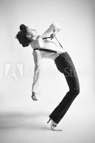 Obraz czarno-biały tancerz