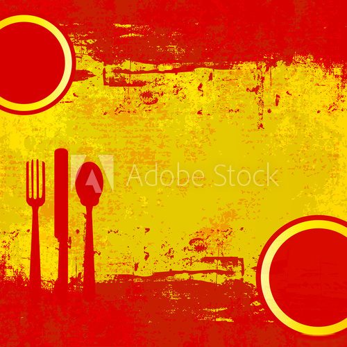Obraz Hiszpański szablon wektor menu nad flaga Hiszpanii