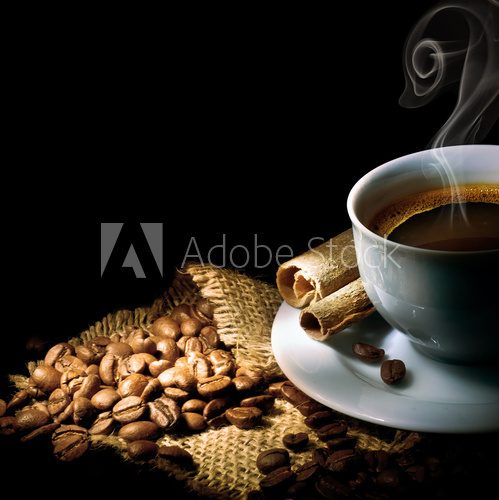 Obraz Kawa odizolowywająca na czerni