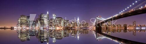 Obraz Panoramę Nowego Jorku i refleksji w nocy
