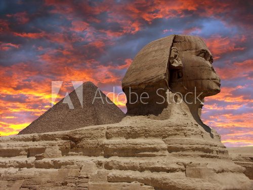 Obraz Piramida i Sfinks w Giza, Kair