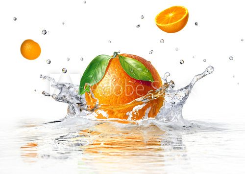 Obraz pomarańczowy plusk do czystej wody