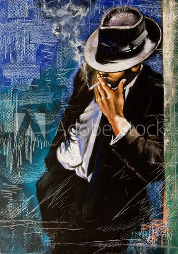 Obraz Portret mężczyzny z papierosem
