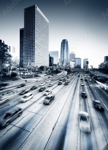 Obraz Senny puls metropolii w błękitach