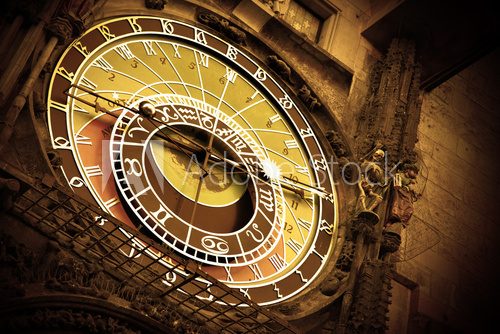 Obraz Stary zegar astronomiczny na Starym Ratuszu w Pradze