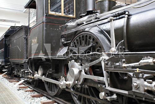 Obraz Szczegół stara parowa lokomotywa
