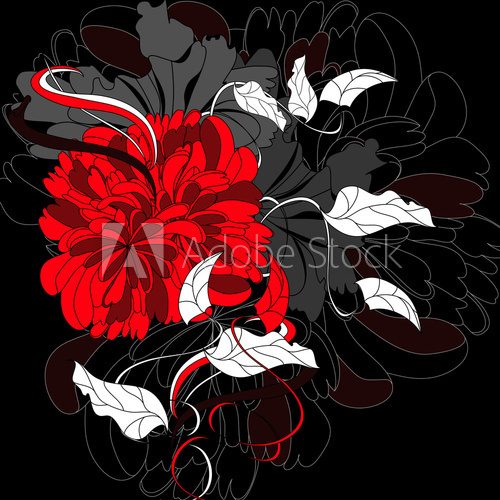Obraz Tło z czerwonym kwiatem