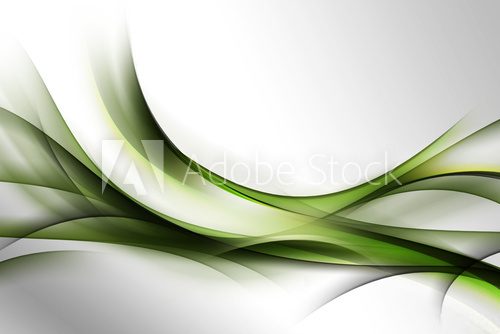Obraz zielona abstrakcja na szarym tle