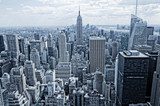 Fototapeta Abstrakcyjny widok z wysokości na Manhattan