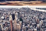 Fototapeta Aereal widok Manhattan przy zmierzchem
