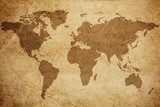 Fototapeta Antyczna mapa świata w stylu retro