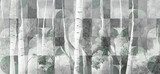 Fototapeta Artystyczny las, akwarelowa zieleń, może służyć jako tapeta i inne tło. Sztuka botaniczna. Mural.