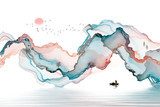 Fototapeta Atrament krajobraz malarstwo dekoracyjne abstrakcyjne kolor linii sztuka tło
