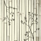 Fototapeta Bambusowa ściana z motywem roślinnym