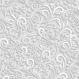 Fototapeta Barokowe ornamenty w białej głębi