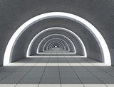 Fototapeta betonowy korytarz półokrągły