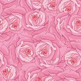Fototapeta Bezszwowe tło. Różowe róże.