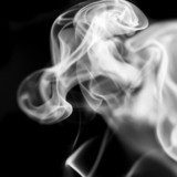 Fototapeta Biały dym na czarnym tle