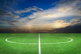 Fototapeta Boisko do piłki nożnej boiska piłkarskiego stadium trawy kreskowej piłki tło