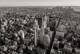 Fototapeta Czarny i biały widok z lotu ptaka Nowy Jork pejzaż miejski