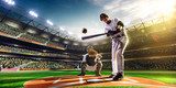 Fototapeta Dynamiczna scena baseballowa pełna napięcia