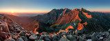 Fototapeta Halna zmierzch panorama od szczytu - Sistani Tatras