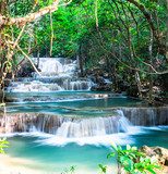 Fototapeta Huay Mae Khamin Waterfall, Prowincja Kanchanaburi.