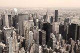 Fototapeta Linia horyzontu Manhattan, NYC - sepiowy wizerunek
