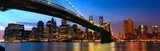 Fototapeta Manhattan panorama z mostem brooklyńskim przy zmierzchem w Nowy Jork