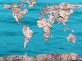 Fototapeta mapa globalna sucha i zalana ziemia