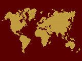 Fototapeta Mapa świata z kropkami na ciemnym tle. Wektor