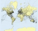 Fototapeta mapa świata ze wszystkimi drogami lotniczymi