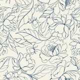 Fototapeta Minimalistyczny motyw botaniczny w konturach