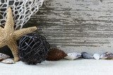 Fototapeta Morze o tematyce tło z rustykalnym drewna i dekoracyjne połowów Ne