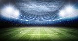 Fototapeta Nocny stadion pod światłami reflektorów