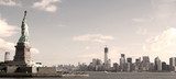 Fototapeta Panorama na Manhattan, NYC - sepiowy wizerunek