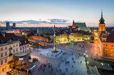 Fototapeta Panorama Warszawy ze Starym Miastem w nocy