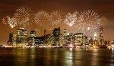 Fototapeta Panoramę Nowego Jorku z fajerwerkami