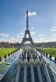 Fototapeta Paryż, Francja. Piękny widok na Wieżę Eiffla z Trocadero Gar