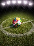 Fototapeta Piłka nożna na polu z krajami uczestniczącymi