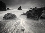 Fototapeta Plaża w czerni i bieli