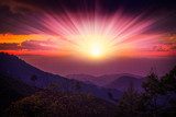 Fototapeta Promienisty zachód słońca