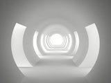 Fototapeta Przestrzenny biały tunel