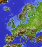 Fototapeta Relief mapa Europy