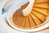 Fototapeta Schody drewniane spiralne schody