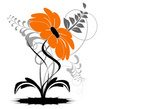 Fototapeta seria vector - dziwny kwiat wektor pomarańczowy
