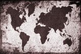 Fototapeta Stary zardzewiały mapa świata. Mapa świata