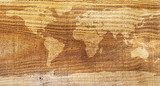 Fototapeta Tekstury drewna mapa świata