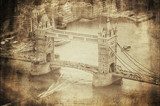Fototapeta Vintage Retro zdjęcie Tower Bridge w Londynie, Wielka Brytania