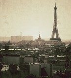 Fototapeta Vintage widok z Paryża - Francja